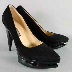GIANFRANCO FERRE Size 9 Black Suede Platform Pumps